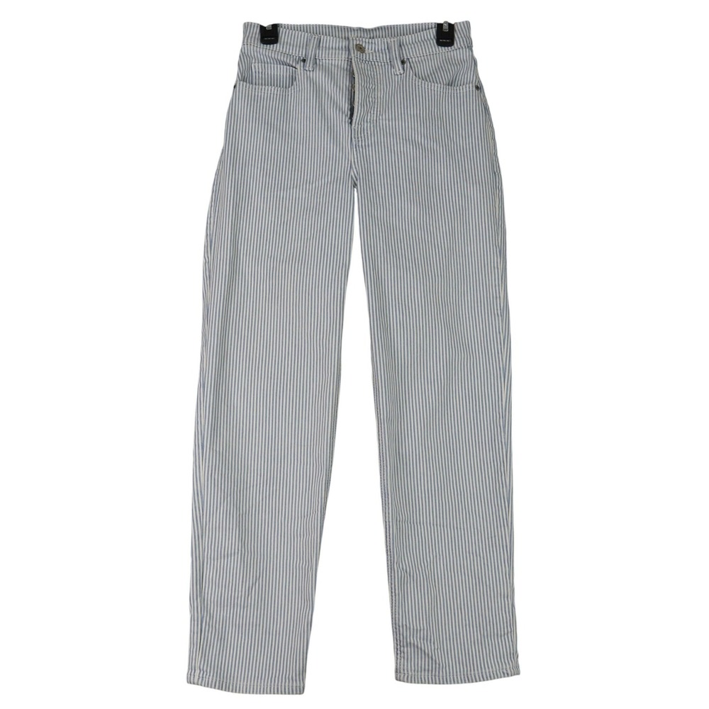 Old Navy Sky High Straight Jeans Womens 2 Railroad Stripe Button Fly Casual Wear